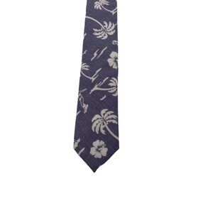 Skinny Tie Madness Mens Floral Skinny Necktie White Grey Cotton 58x2"